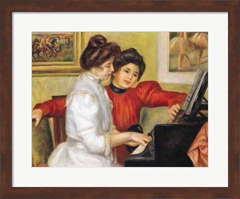 Framed Yvonne and Christine Lerolle at the piano, 1897 Print