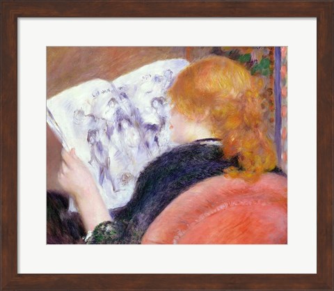 Framed Young Woman Reading an Illustrated Journal, c.1880-81 Print