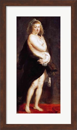 Framed Helena Fourment in a Fur Wrap, 1636-38 Print