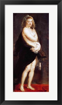 Framed Helena Fourment in a Fur Wrap, 1636-38 Print