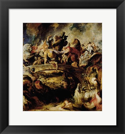 Framed Battle of the Amazons and Greeks Print