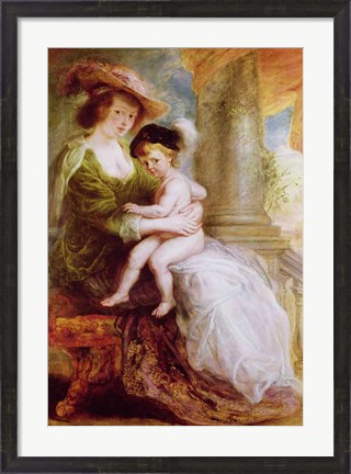 Framed Helene Fourment - with child Print