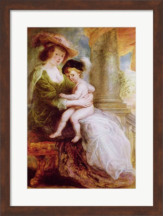 Framed Helene Fourment - with child Print