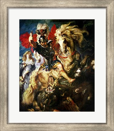 Framed St. George and the Dragon, c.1606 Print