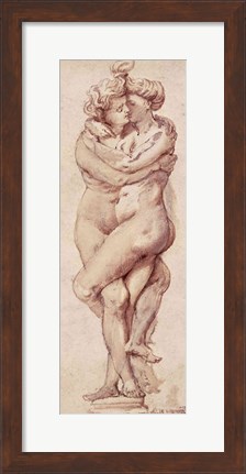 Framed Embracing Couple Print