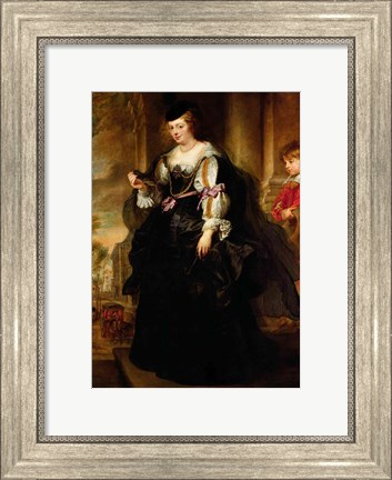 Framed Portrait of Helene Fourment with a Coach Print