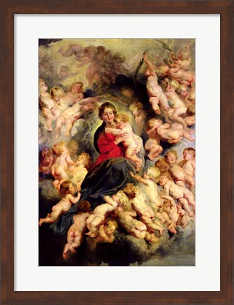 Framed Virgin and Child surrounded by the Holy Innocents Print