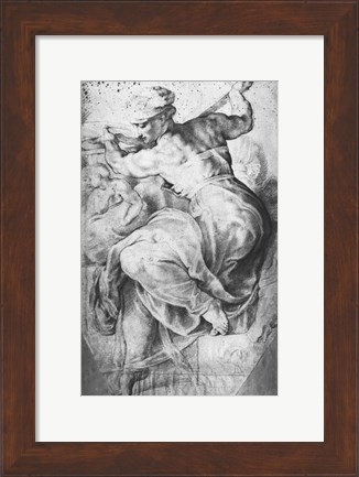 Framed Libyan Sibyl, after Michangelo Buonarroti Print