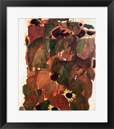 Framed Sunflowers II, 1911 Print