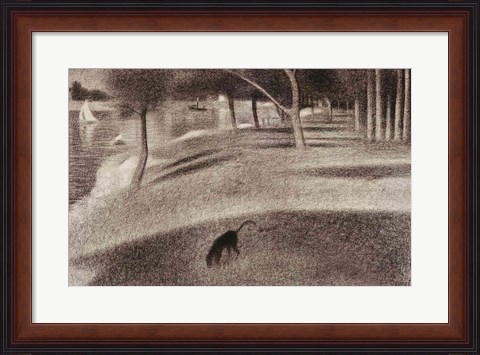 Framed Study for Sunday Afternoon on the Island of La Grande Jatte (dog detail) Print