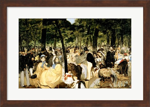 Framed Music in the Tuileries Gardens, 1862 Print