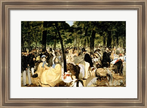 Framed Music in the Tuileries Gardens, 1862 Print