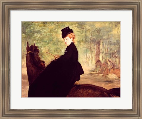 Framed Horsewoman, 1875 Print