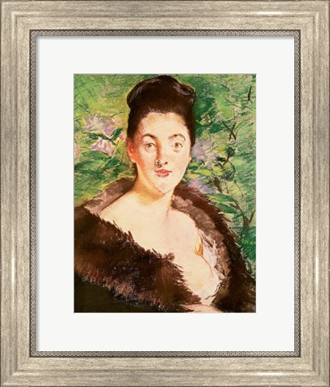 Framed Woman in a fur coat Print