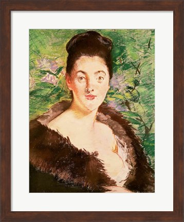 Framed Woman in a fur coat Print