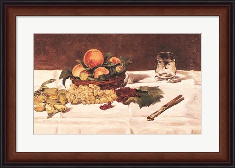 Framed Still Life: Fruit on a Table, 1864 Print