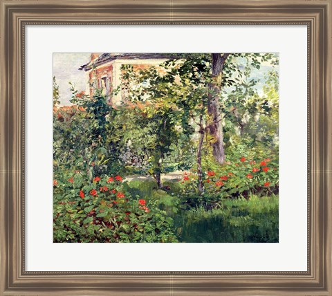 Framed Garden at Bellevue, 1880 Print