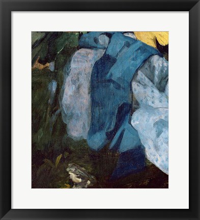 Framed Dejeuner sur l&#39;Herbe, 1863 (blue cloth detail) Print