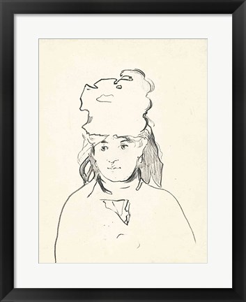 Framed Berthe Morisot in silhouette Print