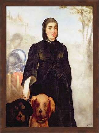 Framed Woman With Dogs, 1858 Print