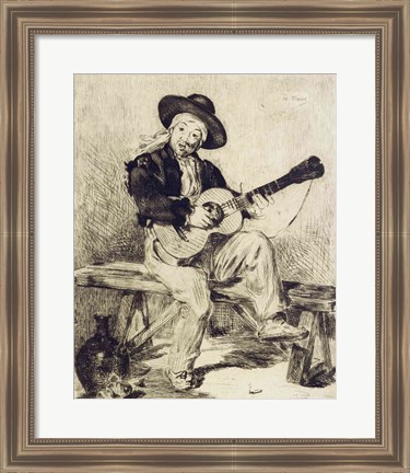 Framed Guitarist Print