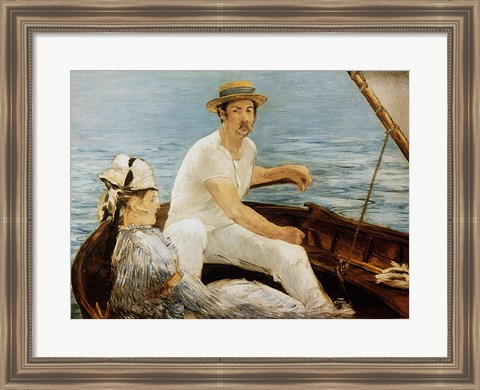 Framed Boating, 1874 Print