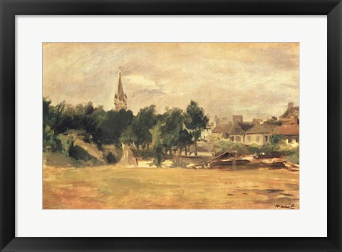 Framed Landscape with a Village Church Print