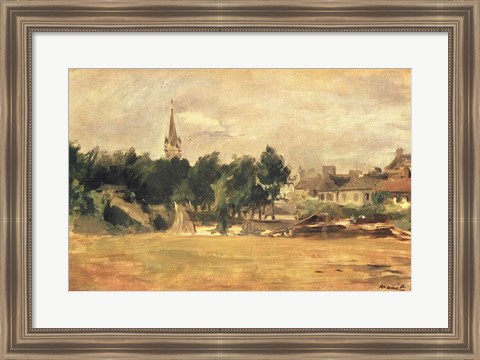 Framed Landscape with a Village Church Print