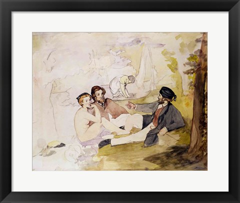 Framed Study for &#39;Dejeuner sur L&#39;Herbe Print