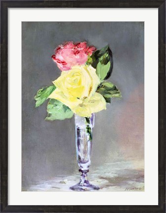 Framed Roses in a Champagne Glass, c.1882 Print