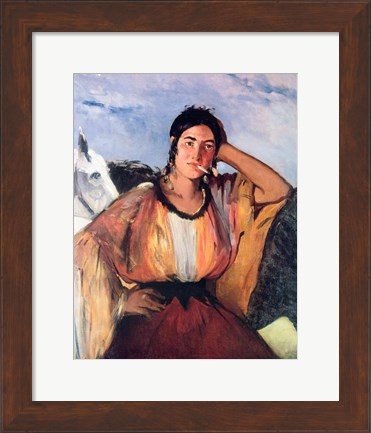 Framed Gypsy with a Cigarette Print