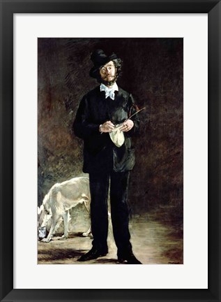 Framed Portrait of Gilbert Marcellin Desboutin, 1875 Print