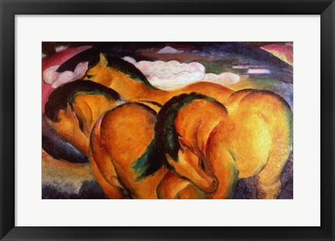 Framed Little Yellow Horses, 1912 Print