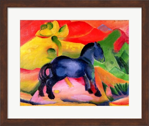 Framed Little Blue Horse, 1912 Print