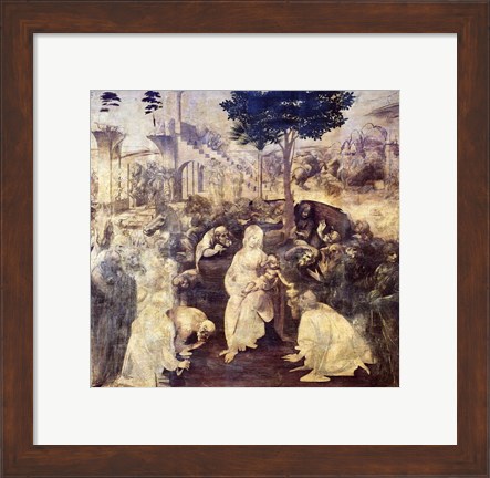 Framed Adoration of the Magi, 1481-2 Print