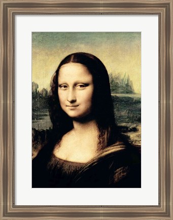 Framed Detail of the Mona Lisa, c.1503-6 Print