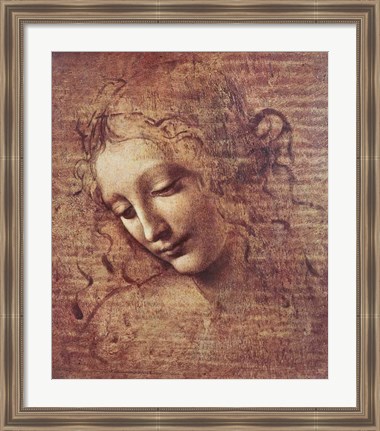 Framed Head of a Young Woman with Tousled Hair Print