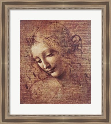 Framed Head of a Young Woman with Tousled Hair Print