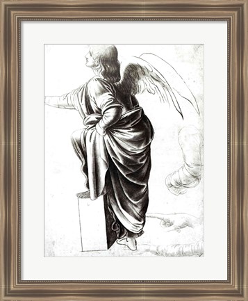 Framed Study of an Angel Print