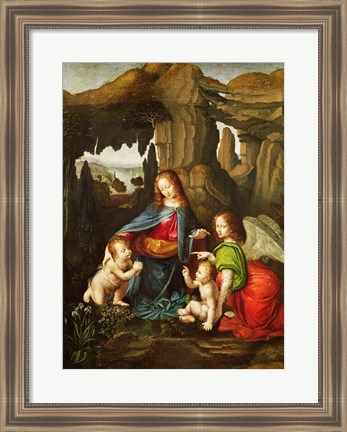 Framed Madonna of the Rocks Print