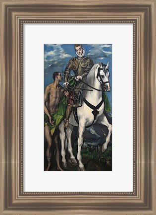 Framed Saint Martin and the Begger 1597-99 Print