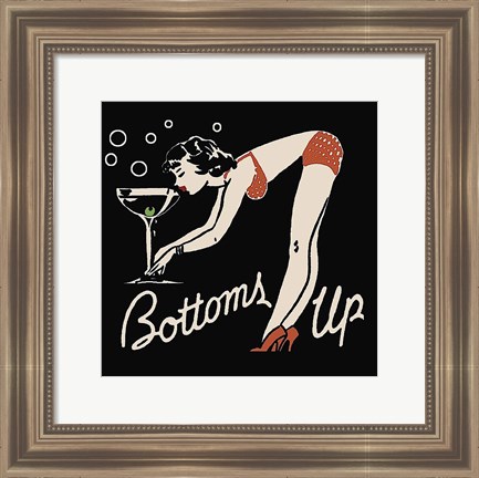 Framed Bottoms Up Print