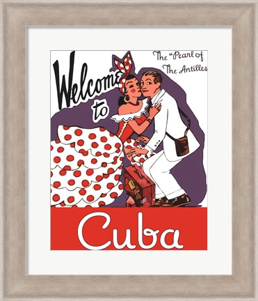 Framed Welcome to Cuba Print