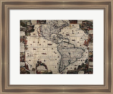 Framed North and South America Print