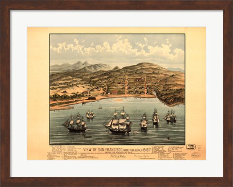 Framed View of San Francisco 1846-7 Print