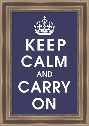 Framed Keep Calm (navy) Print