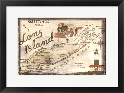 Framed Greetings from Long Island Print