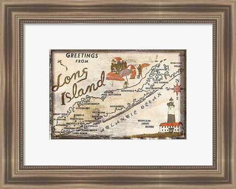 Framed Greetings from Long Island Print