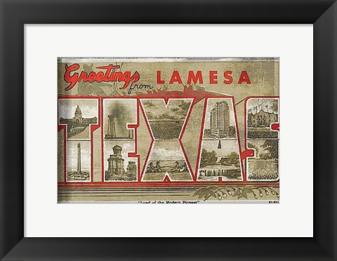 Framed Texas Greetings Print