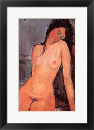 Framed Seated Nude, ca. 1917 Print